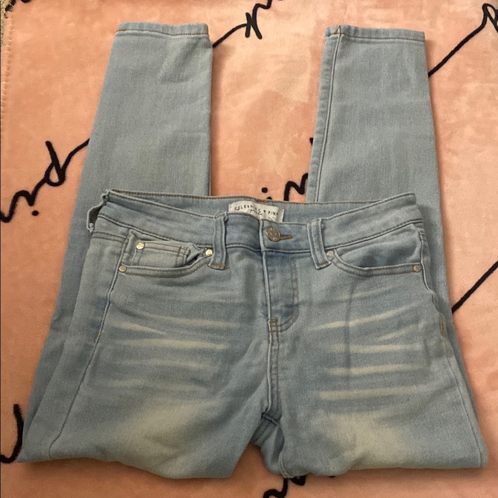 Celebrity Pink Light Wash Skinny Jeans